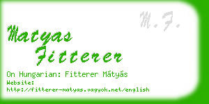 matyas fitterer business card